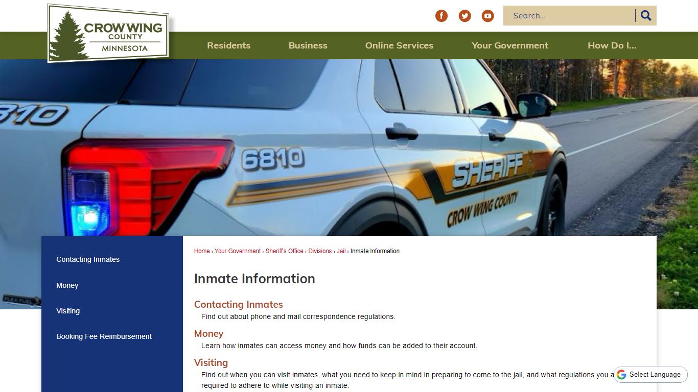 Inmate Information | Crow Wing County, MN - Official Website